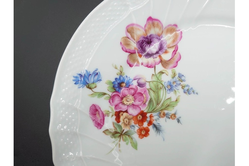 イタリア　Richard Ginori(リチャードジノリ)　サックスフラワー　カップ&ソーサー・プレートのトリオ5客セット　(R-085566)