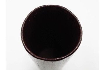 横田峰斎　高さ 約25cm　竹編の端正な佇まいが美しい花籠　竹落し付き　共箱付き　(R-085569)