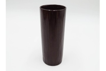 横田峰斎　高さ 約25cm　竹編の端正な佇まいが美しい花籠　竹落し付き　共箱付き　(R-085569)