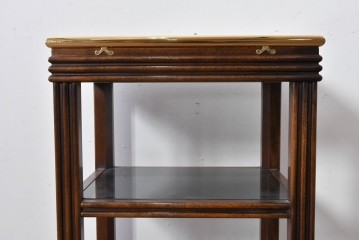 中古　スペイン製　バロッサバレンティ(VARO,S.A. VALENTI)　金色装飾×スモークガラストップがお洒落なサイドテーブル　(R-085577)