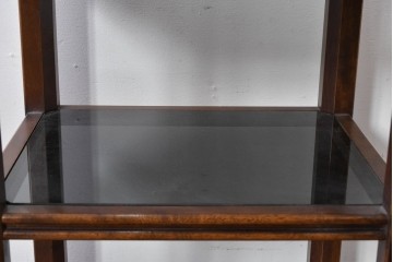 中古　スペイン製　バロッサバレンティ(VARO,S.A. VALENTI)　金色装飾×スモークガラストップがお洒落なサイドテーブル　(R-085577)