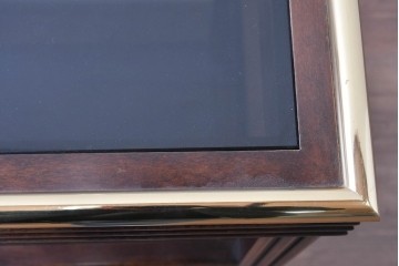 中古　スペイン製　バロッサバレンティ(VARO,S.A. VALENTI)　金色装飾×スモークガラストップがお洒落なサイドテーブル　(R-085577)