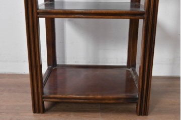 中古　スペイン製　バロッサバレンティ(VARO,S.A. VALENTI)　金色装飾×スモークガラストップがお洒落なサイドテーブル　(R-085577)