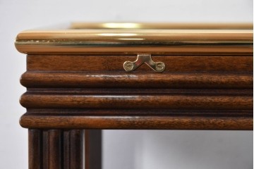 中古　スペイン製　バロッサバレンティ(VARO,S.A. VALENTI)　金色装飾×スモークガラストップがお洒落なサイドテーブル　(R-085577)