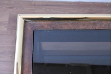 中古　スペイン製　バロッサバレンティ(VARO,S.A. VALENTI)　金色装飾×スモークガラストップがお洒落なサイドテーブル　(R-085577)