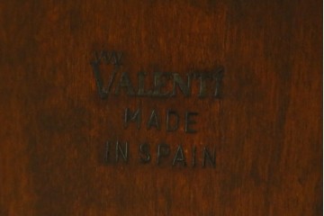 中古　スペイン製　バロッサバレンティ(VARO,S.A. VALENTI)　真鍮縁とガラス天板が上品な印象のサイドテーブル　(R-085578)