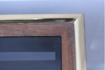 中古　スペイン製　バロッサバレンティ(VARO,S.A. VALENTI)　真鍮縁とガラス天板が上品な印象のサイドテーブル　(R-085578)