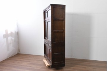 中古　北海道民芸家具　HM161K　重厚な木目と温もり溢れる風合いが魅力の食器棚　定価約50万円　(R-085579)