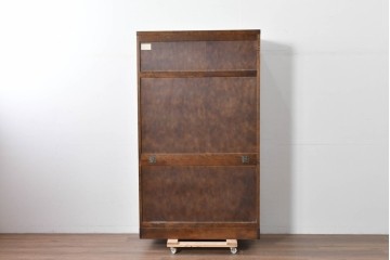 中古　北海道民芸家具　HM161K　重厚な木目と温もり溢れる風合いが魅力の食器棚　定価約50万円　(R-085579)