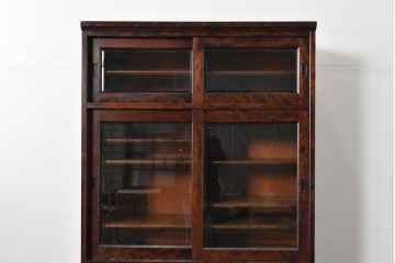 中古　北海道民芸家具　HM161K　重厚な木目と温もり溢れる風合いが魅力の食器棚　定価約50万円　(R-085579)