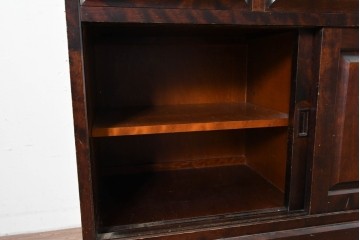 中古　北海道民芸家具　HM161K　重厚な木目と温もり溢れる風合いが魅力の食器棚　定価約50万円　(R-085579)