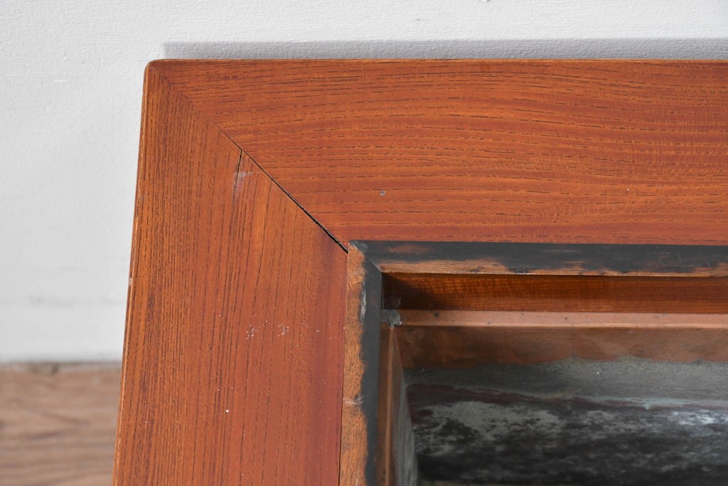 和製アンティーク　美品!　総欅材　漆塗り　力強い欅杢目が全面に現れた関西火鉢　(R-085588)