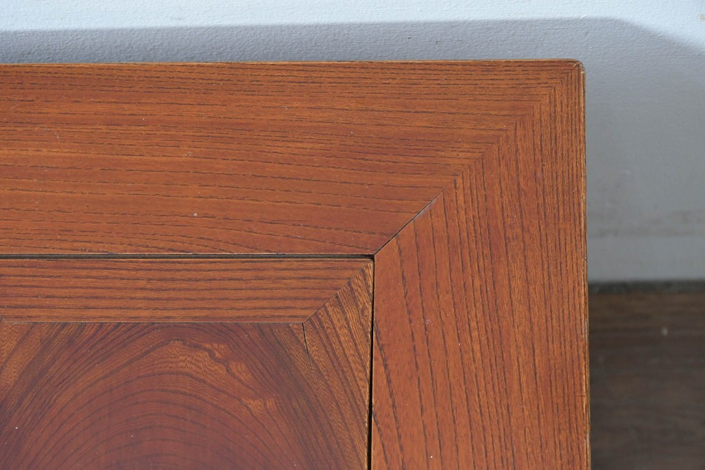 和製アンティーク　美品!　総欅材　漆塗り　力強い欅杢目が全面に現れた関西火鉢　(R-085588)