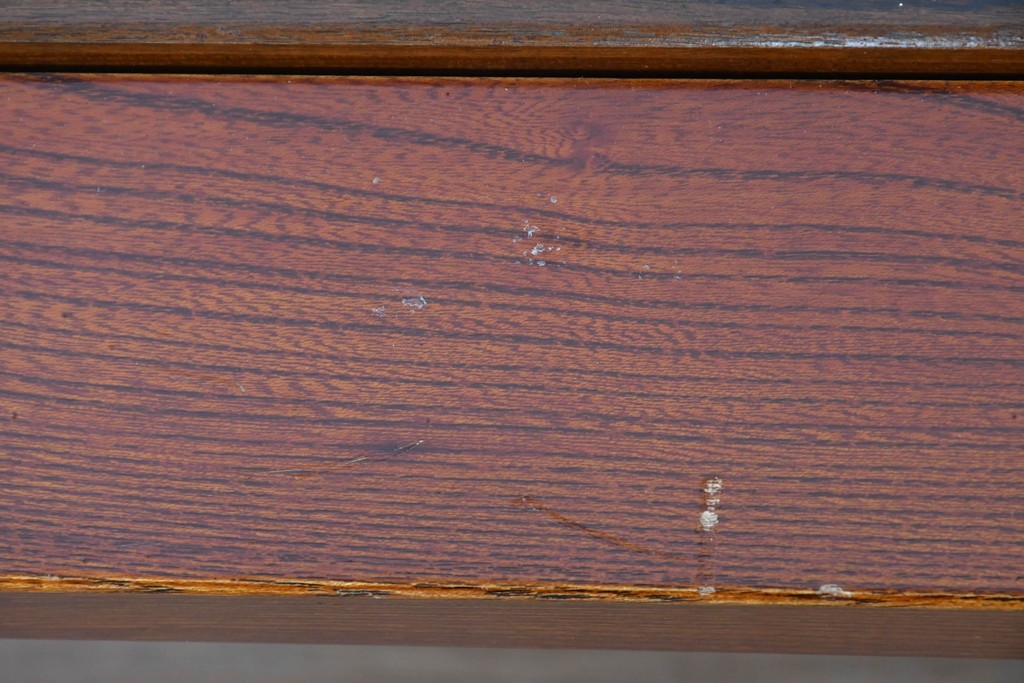 和製アンティーク　美品!　総欅材　漆塗り　力強い欅杢目が全面に現れた関西火鉢　(R-085588)