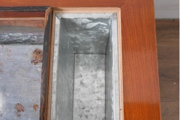 和製アンティーク　美品!　総欅材　漆塗り　力強い欅杢目が全面に現れた関西火鉢　(R-085588)