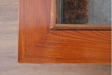 和製アンティーク　美品!　総欅材　漆塗り　力強い欅杢目が全面に現れた関西火鉢　(R-085588)