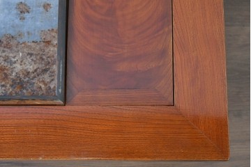 和製アンティーク　美品!　総欅材　漆塗り　力強い欅杢目が全面に現れた関西火鉢　(R-085588)