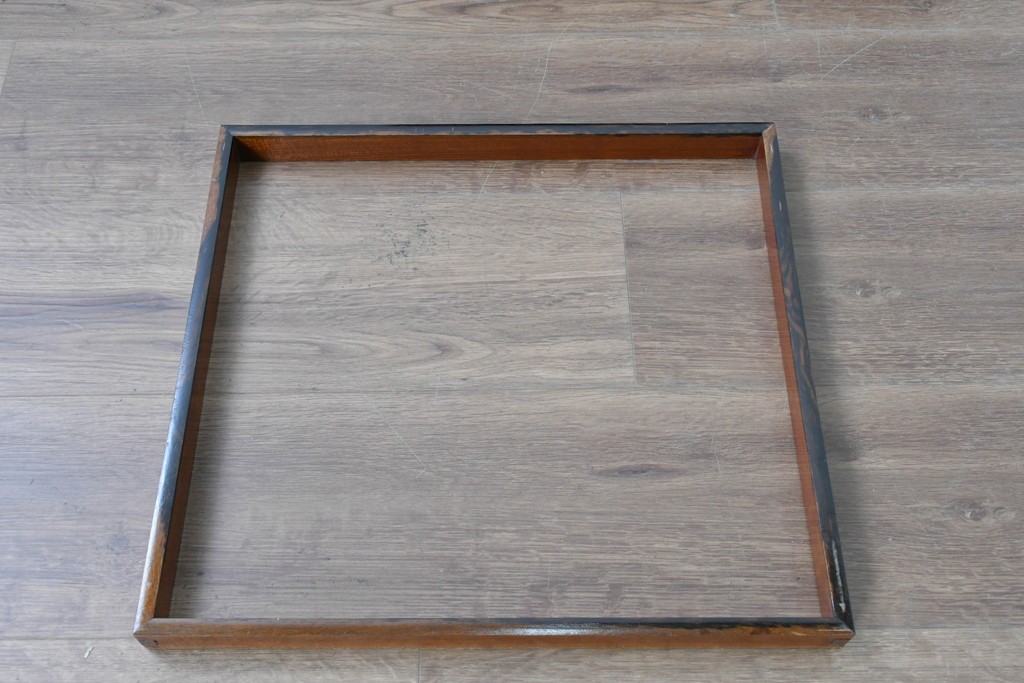 和製アンティーク　美品!　総欅材　漆塗り　力強い欅杢目が全面に現れた関西火鉢　(R-085588)