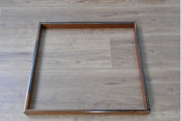 和製アンティーク　美品!　総欅材　漆塗り　力強い欅杢目が全面に現れた関西火鉢　(R-085588)