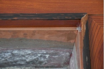 和製アンティーク　美品!　総欅材　漆塗り　力強い欅杢目が全面に現れた関西火鉢　(R-085588)