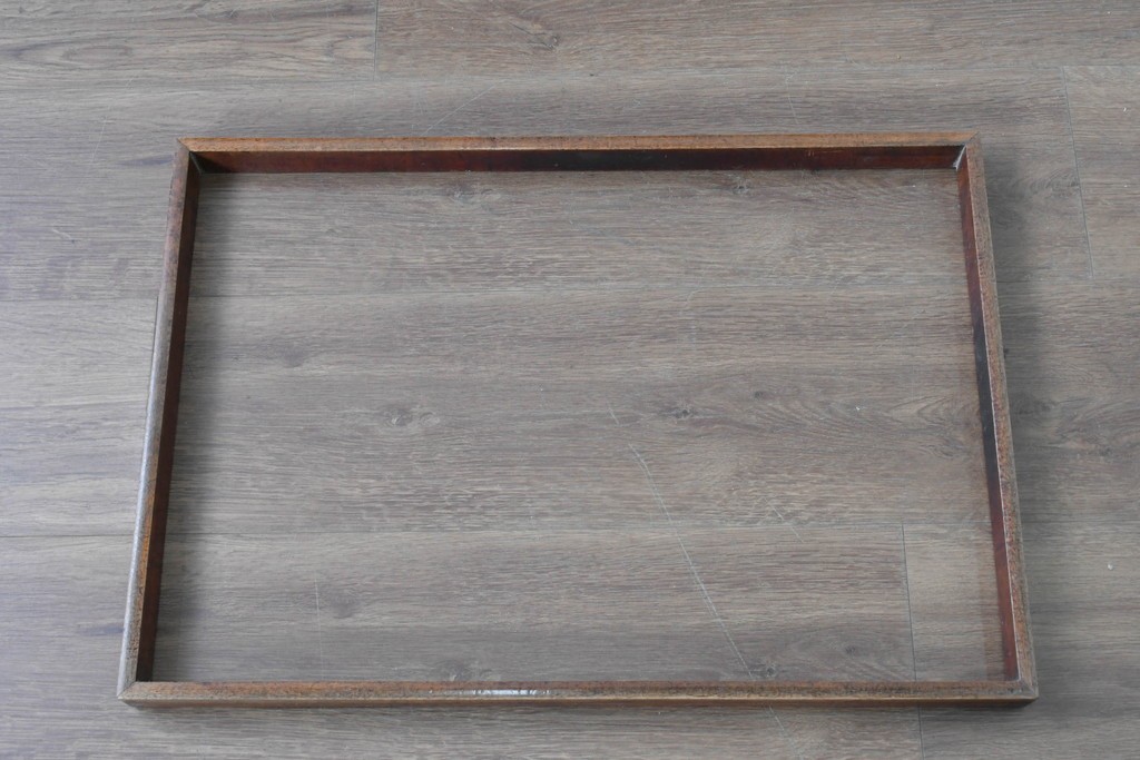 和製アンティーク　総欅材　縁(黒柿材)　欅材の美しい杢目を楽しめる長火鉢　(R-085589)