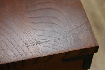 中古　岩谷堂箪笥　格子戸の意匠が目を引く水屋箪笥キャビネット　(R-085591)