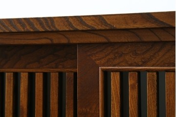 中古　岩谷堂箪笥　格子戸の意匠が目を引く水屋箪笥キャビネット　(R-085591)