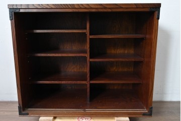 中古　岩谷堂箪笥　格子戸の意匠が目を引く水屋箪笥キャビネット　(R-085591)