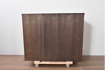 中古　岩谷堂箪笥　格子戸の意匠が目を引く水屋箪笥キャビネット　(R-085591)