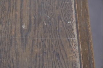 和製ヴィンテージ　神戸洋家具　ナラ材　大正ロマンデザインの両袖机　(R-085593)