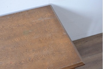 和製ヴィンテージ　神戸洋家具　ナラ材　大正ロマンデザインの両袖机　(R-085593)