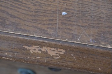 和製ヴィンテージ　神戸洋家具　ナラ材　大正ロマンデザインの両袖机　(R-085593)