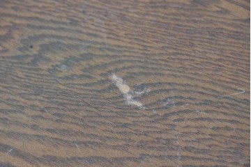 和製ヴィンテージ　神戸洋家具　ナラ材　大正ロマンデザインの両袖机　(R-085593)