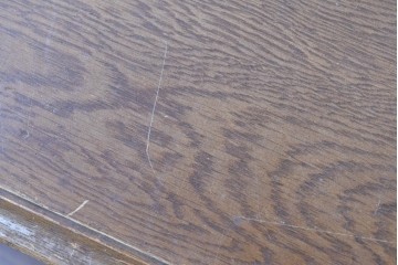 和製ヴィンテージ　神戸洋家具　ナラ材　大正ロマンデザインの両袖机　(R-085593)