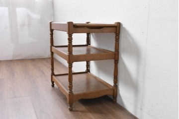 和製ヴィンテージ　オールドカリモク　カリモク家具(karimoku)　持ち手付きトレイ天板のコンソールテーブル　(R-085594)