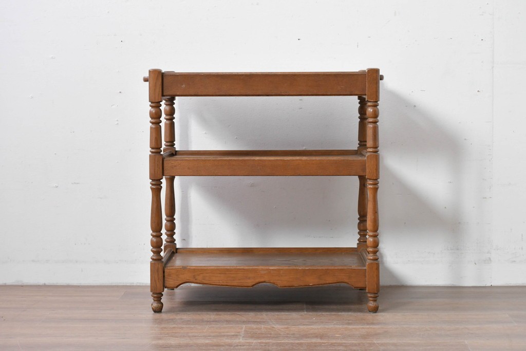 和製ヴィンテージ　オールドカリモク　カリモク家具(karimoku)　持ち手付きトレイ天板のコンソールテーブル　(R-085594)