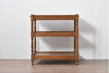 和製ヴィンテージ　オールドカリモク　カリモク家具(karimoku)　持ち手付きトレイ天板のコンソールテーブル　(R-085594)