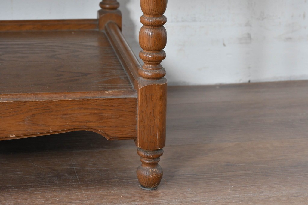 和製ヴィンテージ　オールドカリモク　カリモク家具(karimoku)　持ち手付きトレイ天板のコンソールテーブル　(R-085594)