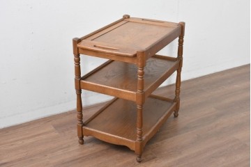 和製ヴィンテージ　オールドカリモク　カリモク家具(karimoku)　持ち手付きトレイ天板のコンソールテーブル　(R-085594)