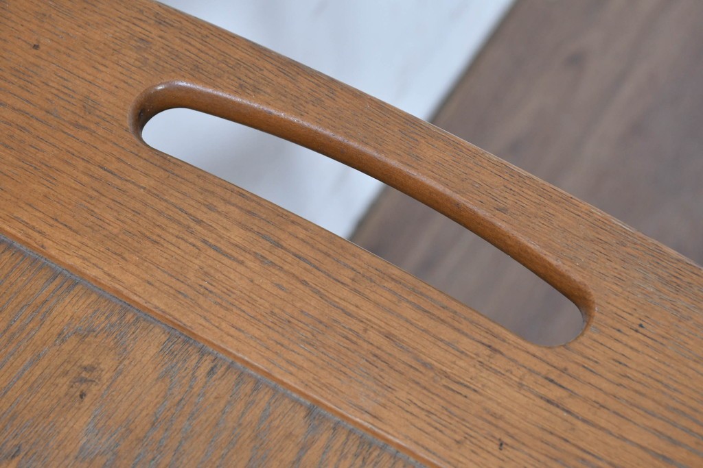 和製ヴィンテージ　オールドカリモク　カリモク家具(karimoku)　持ち手付きトレイ天板のコンソールテーブル　(R-085594)