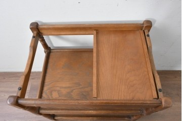 和製ヴィンテージ　オールドカリモク　カリモク家具(karimoku)　持ち手付きトレイ天板のコンソールテーブル　(R-085594)