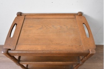 和製ヴィンテージ　オールドカリモク　カリモク家具(karimoku)　持ち手付きトレイ天板のコンソールテーブル　(R-085594)