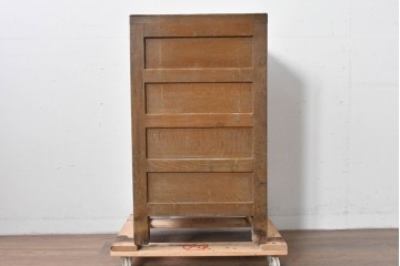 和製ヴィンテージ　美品　三越デパート取り扱い　ナラ材　レトロな佇まいが魅力の木製冷蔵庫　(R-085595)