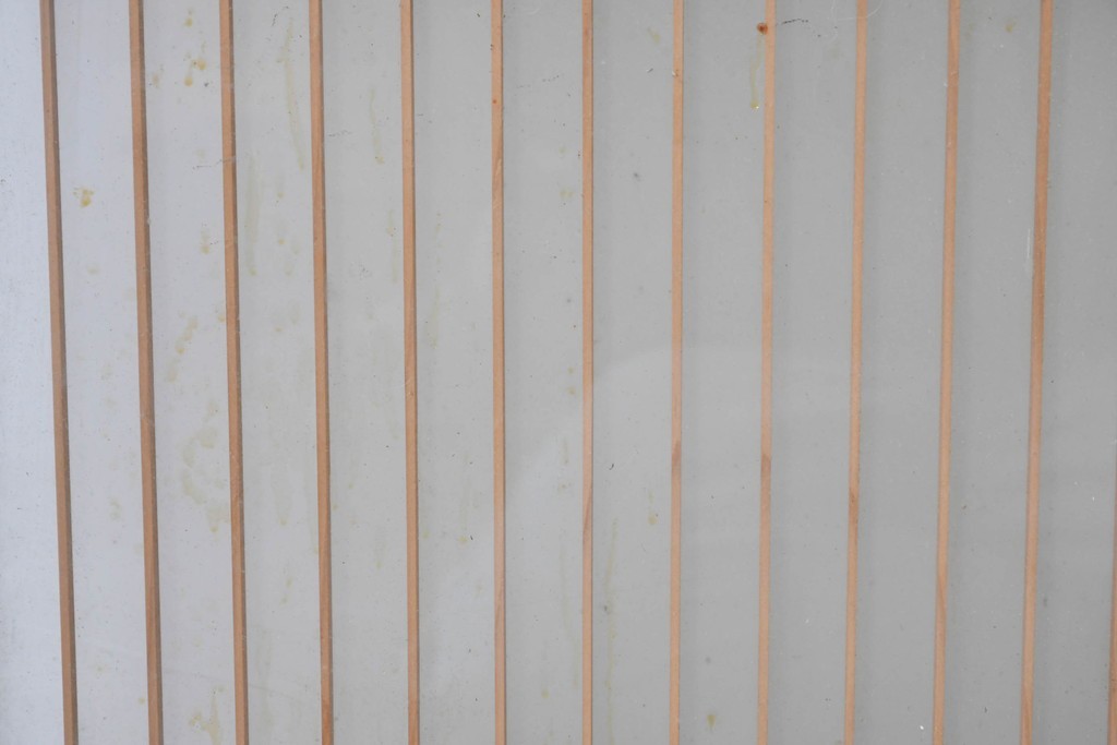 ヴィンテージ建具　昭和中期　繊細な組子細工が美しい両面ガラスの書院窓2枚セット　(R-085597)