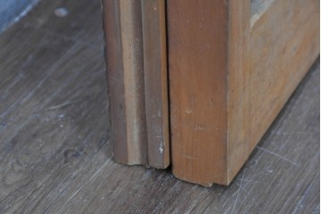 ヴィンテージ建具　昭和中期　繊細な組子細工が美しい両面ガラスの書院窓2枚セット　(R-085597)