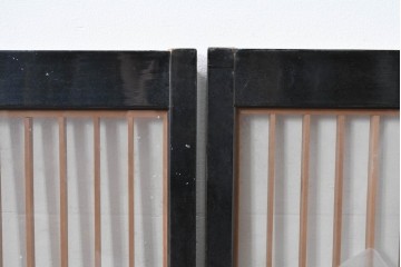 ヴィンテージ建具　高級品　希少　エッチングガラス入り書院戸4枚セット　(R-085598)