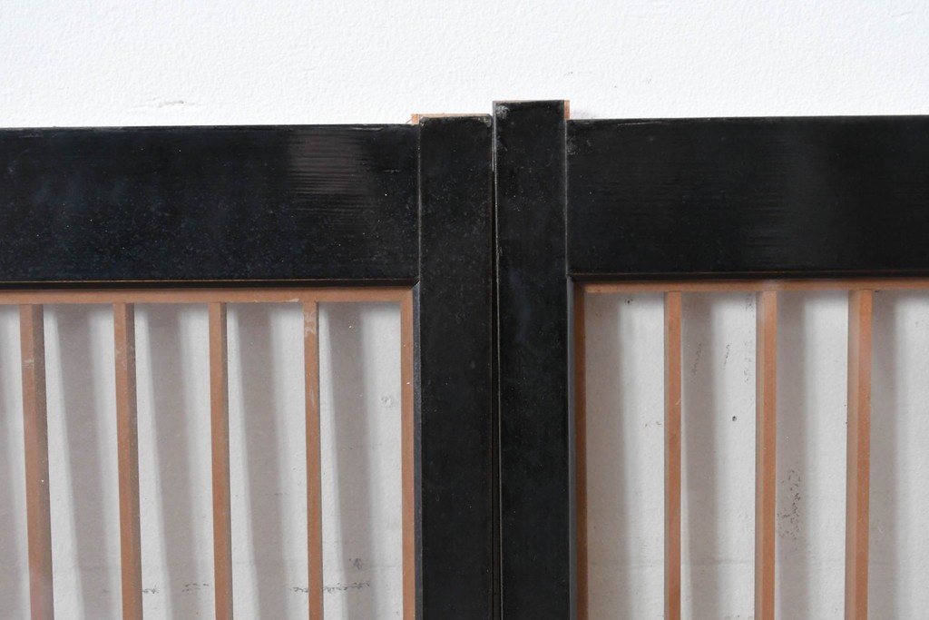 ヴィンテージ建具　高級品　希少　エッチングガラス入り書院戸4枚セット　(R-085598)