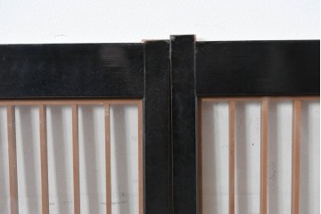 ヴィンテージ建具　高級品　希少　エッチングガラス入り書院戸4枚セット　(R-085598)