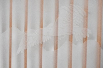 ヴィンテージ建具　高級品　希少　エッチングガラス入り書院戸4枚セット　(R-085598)