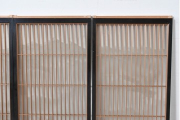 ヴィンテージ建具　高級品　希少　エッチングガラス入り書院戸4枚セット　(R-085598)